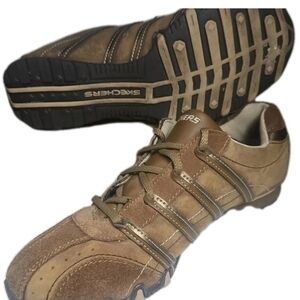 Skechers Women Original Biker Sneaker🔥 Brn Hike Walk Sz 9 Leather Y2k Barbie[6A